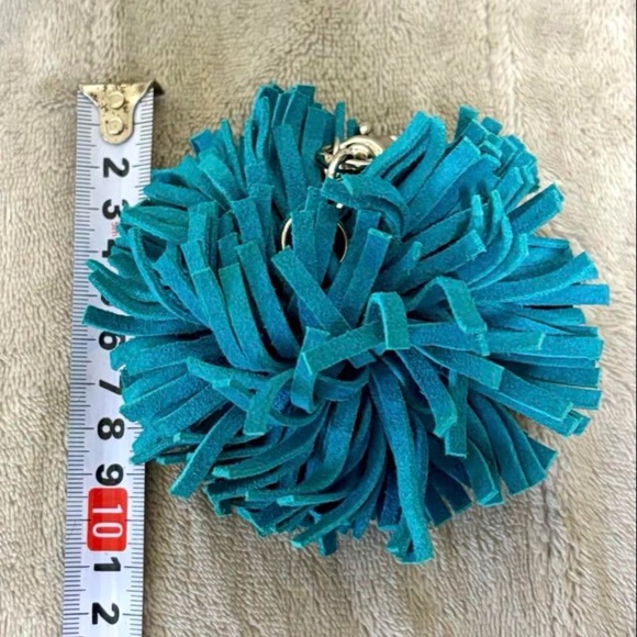 Coach Turquoise Suede-like Pom Pom - Picture 4 of 4